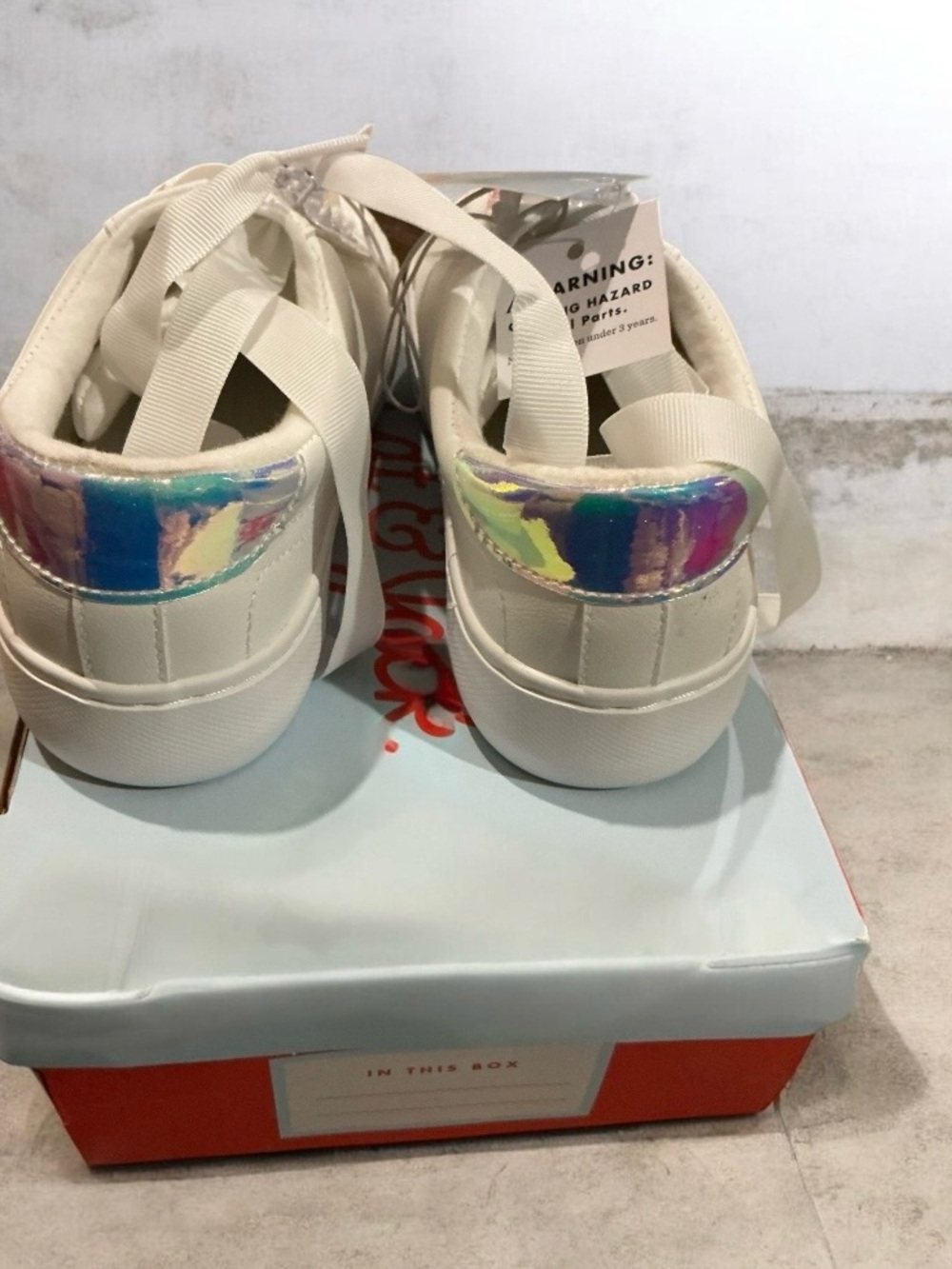 Buy 1 get one 50% off Kids Sneakers with Pink Butterfly and Yellow Smile Charms - Picture 4 of 5